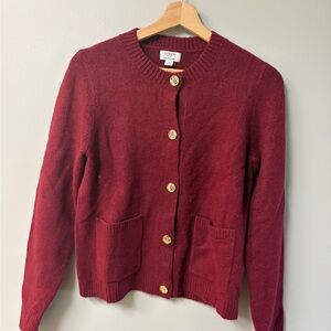J. Crew Women's Burgundy Cardigan Sweater